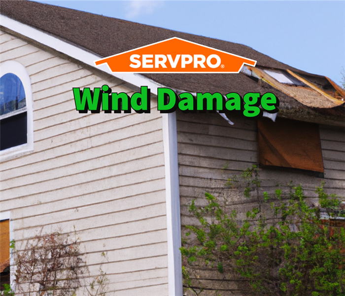 Wind damage to a residential property.